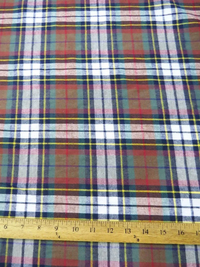 Tartan Plaid Uniform Apparel Flannel Fabric / Red/Blue