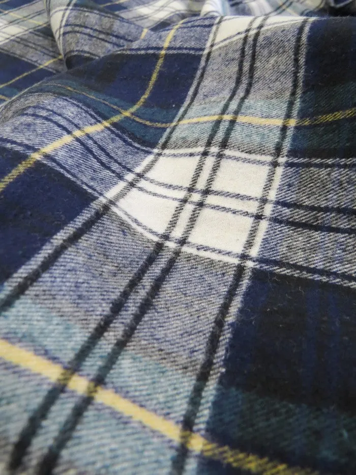 Tartan Plaid Uniform Apparel Flannel Fabric / Red/Green/Blue / 30 Yard Roll