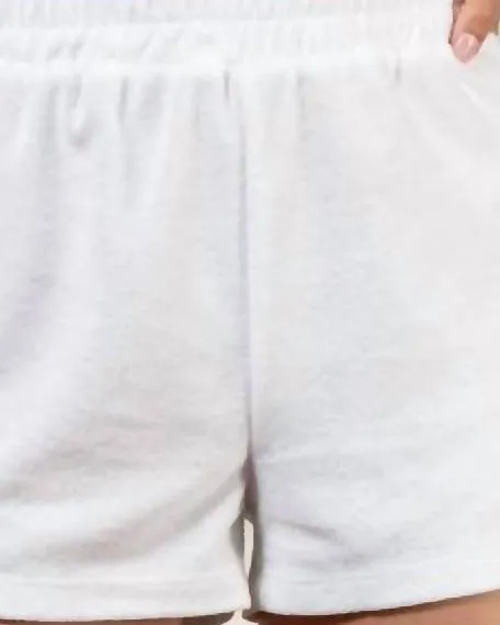 Terrycloth Vacay Shorts In White | White