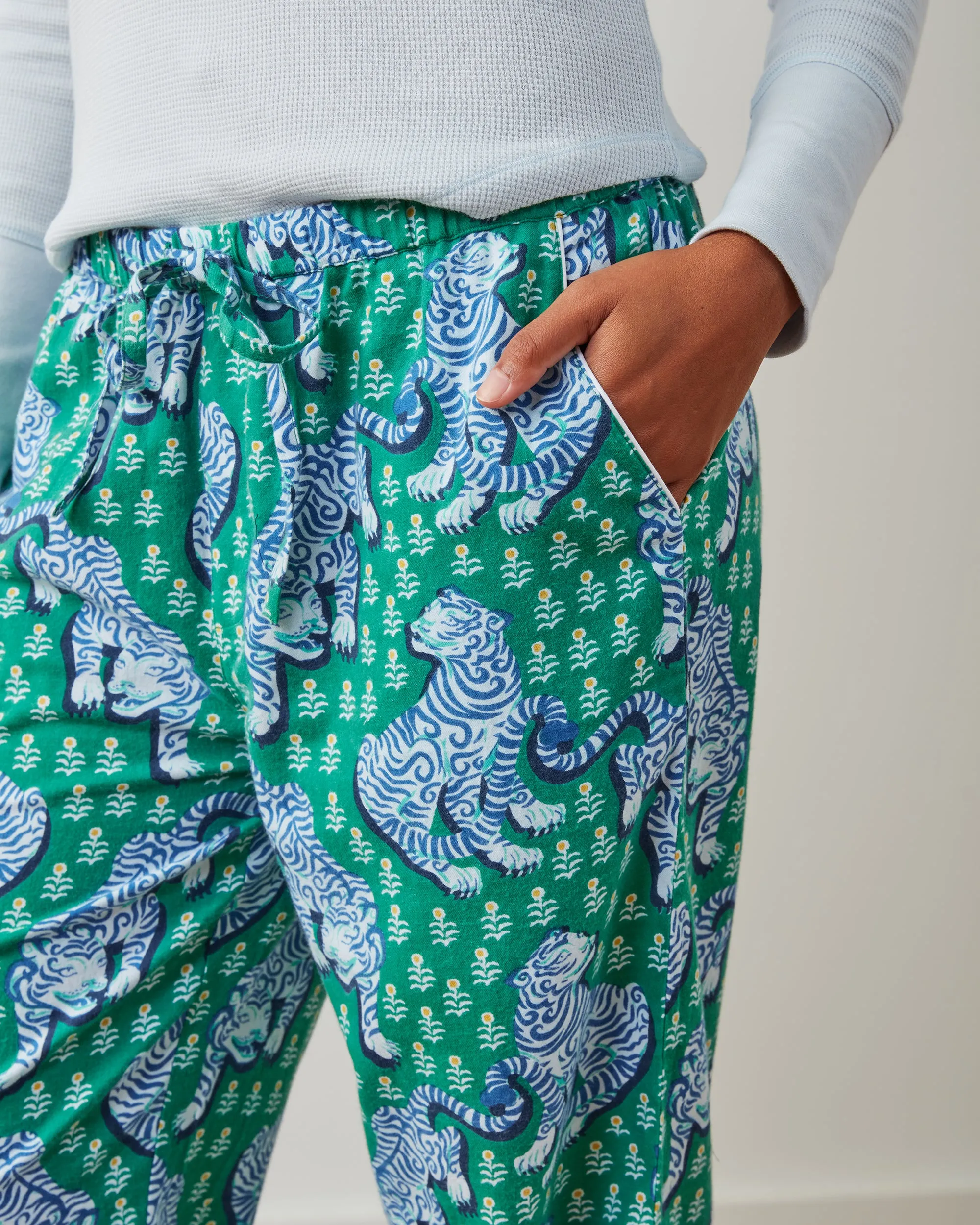 Tiger Queen - Petite Lightweight Flannel PJ Pant - Jade