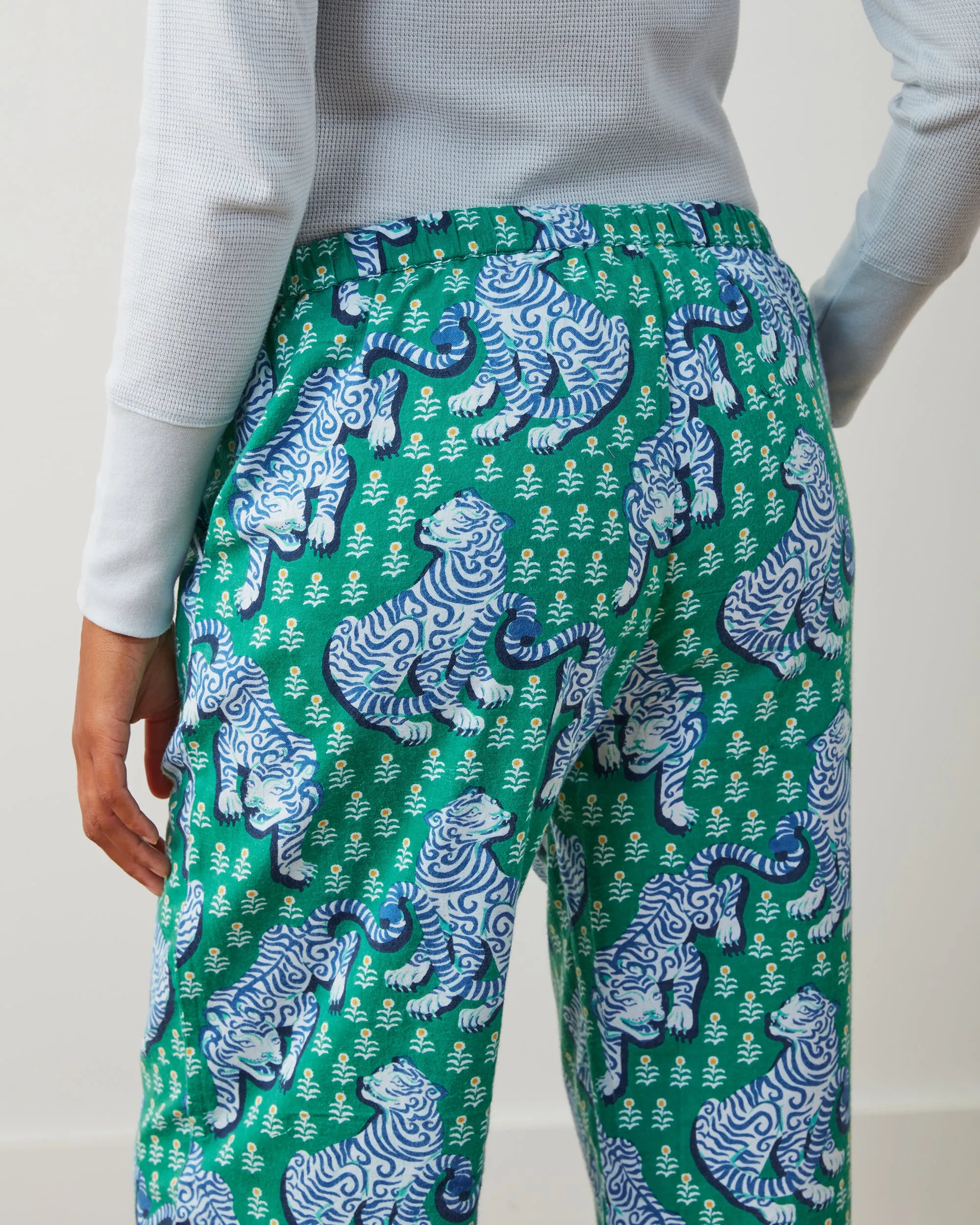 Tiger Queen - Petite Lightweight Flannel PJ Pant - Jade