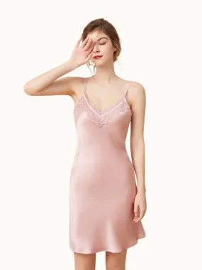 V-Neck Silk Chemise