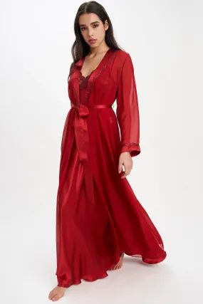 Vermilion Silk Robe