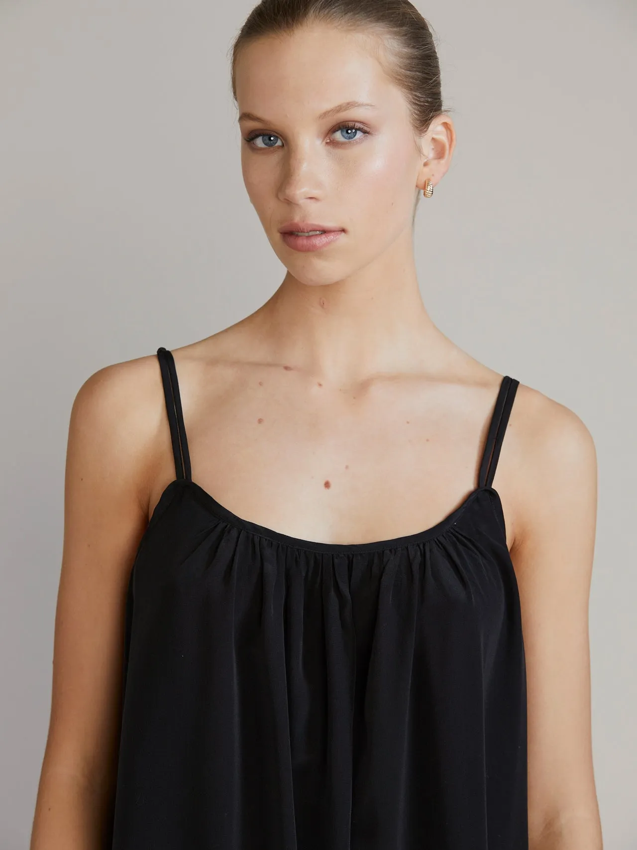 Victoria Silk Nightgown - Black