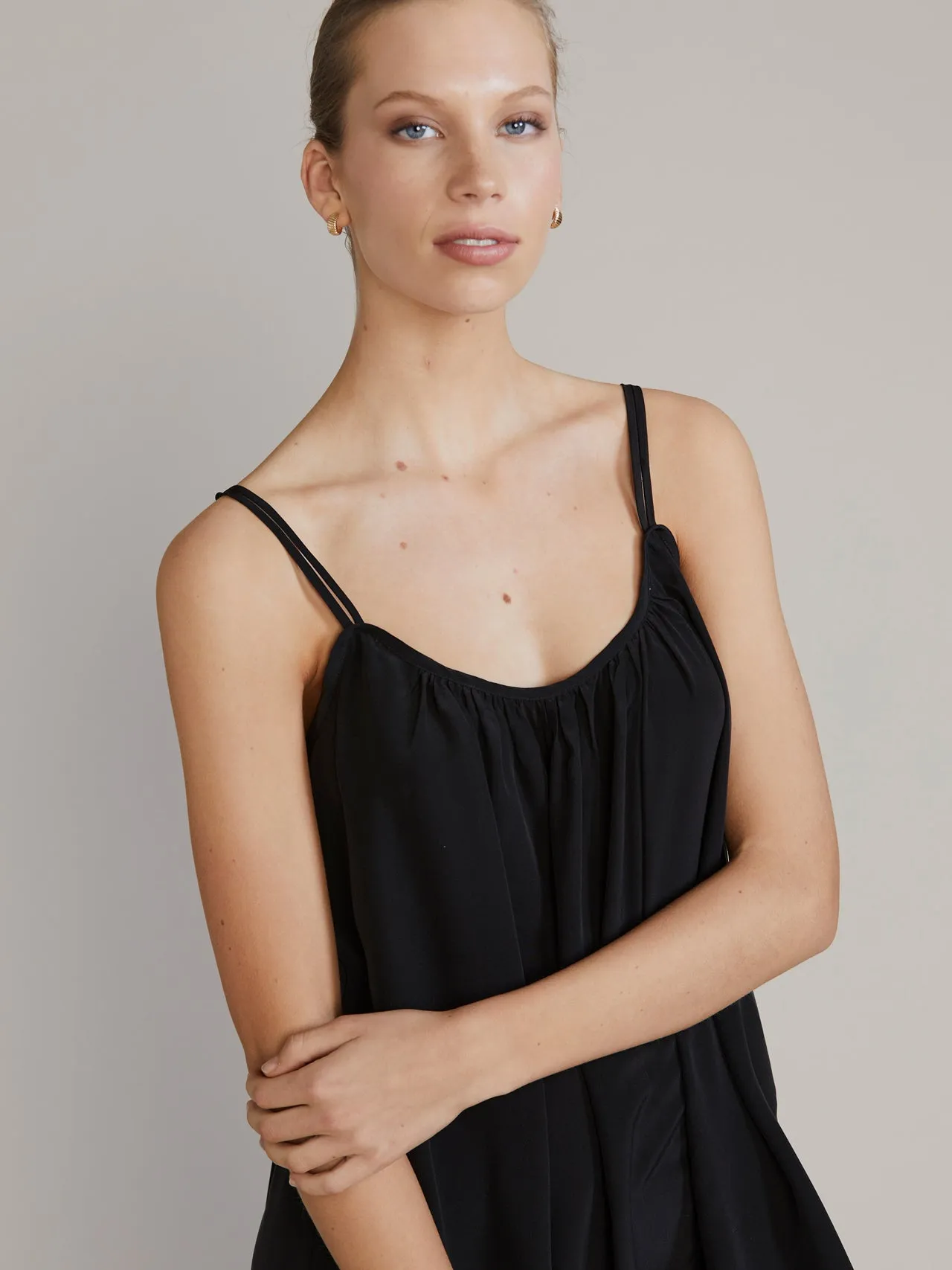 Victoria Silk Nightgown - Black