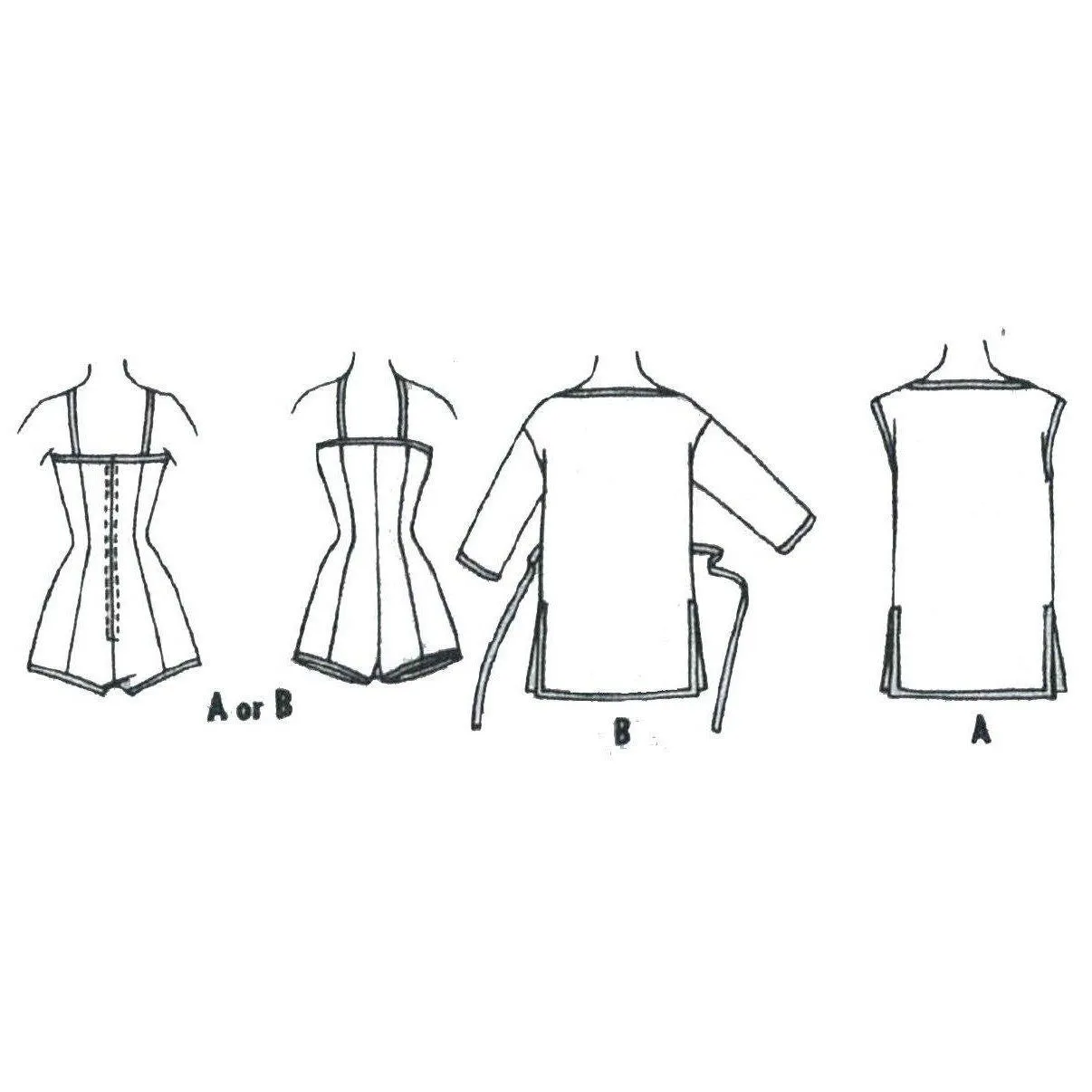Vintage 1950s Pattern, Women's Swimsuit, Beach Robe & Play-Suit - Bust 36" (91.4 cm)