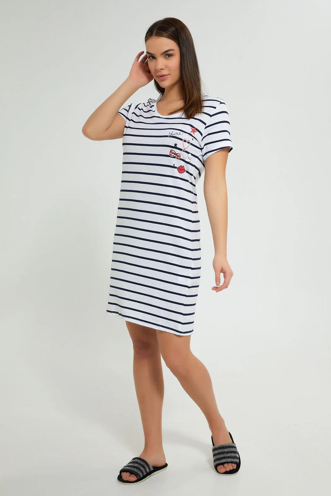 White Striped Nightshirt