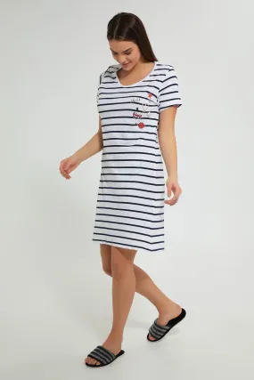 White Striped Nightshirt