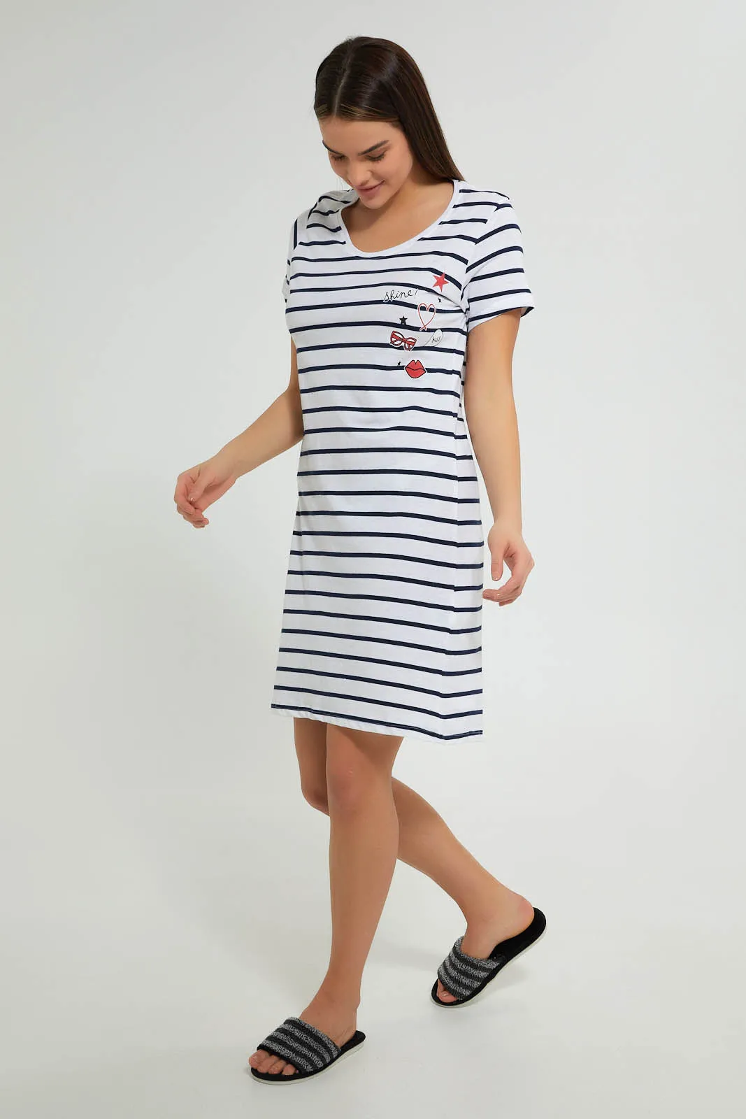 White Striped Nightshirt