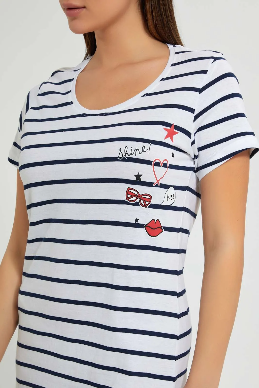 White Striped Nightshirt