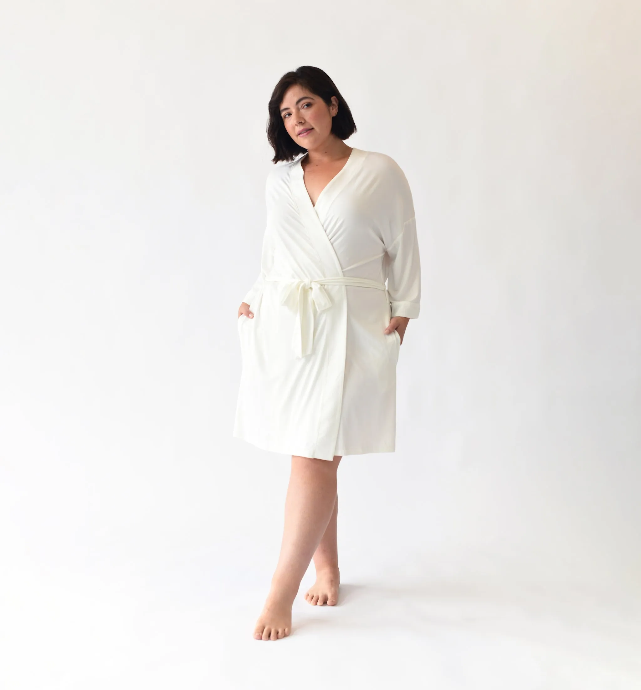 Women's Bamboo Stretch-Knit Kimono Robe
