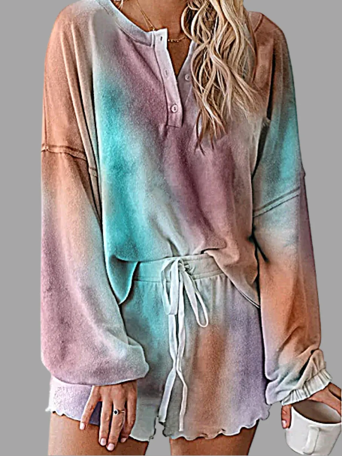 Women's Dramatic Tie-Dye Short Set