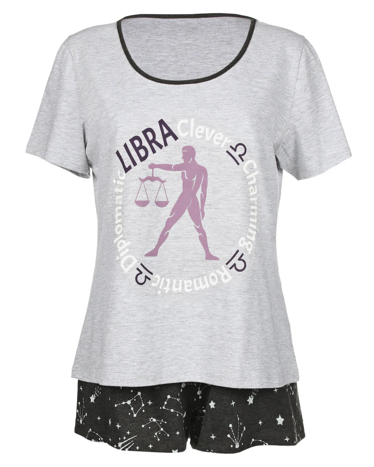Women's Libra Zodiac Sign PJ Short Set