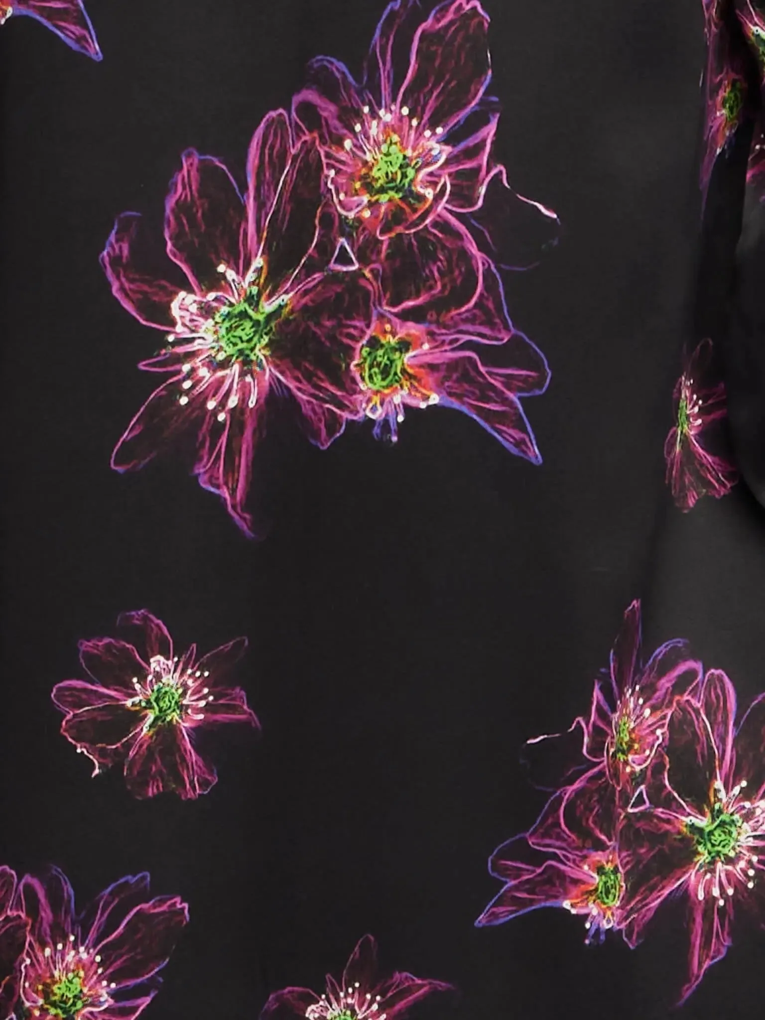 Women's Magenta Jellyfish Floral Silk Pajama Set With Stripe