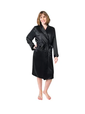 Women's  Mulberry Silk Robe Black