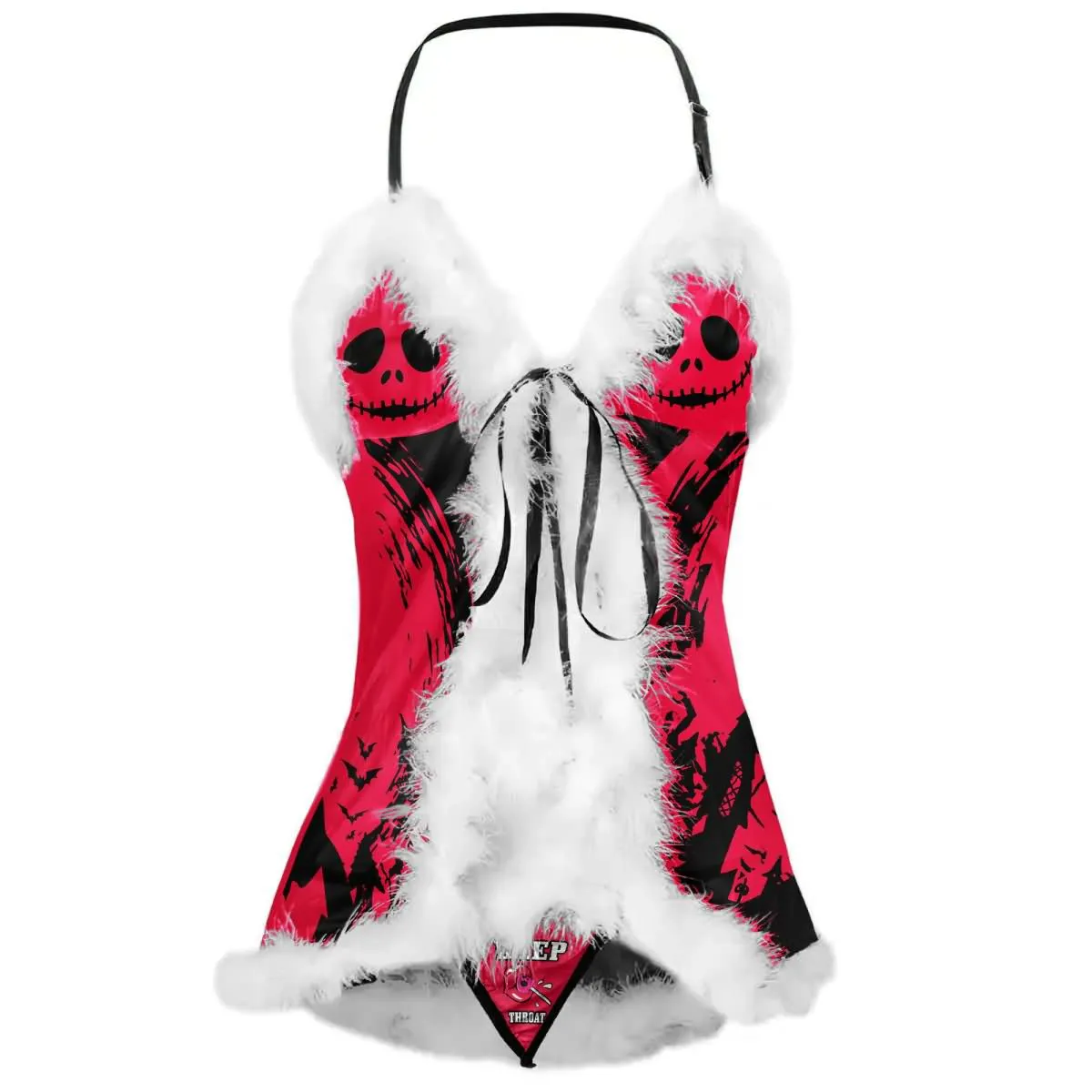 Women's Nightgown, Comfort Faux Fur Babydoll Matching Thong Sleepwear Set