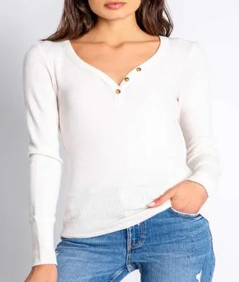Women's PJ Salvage | Textured Basics Long Sleeve Top | Stone