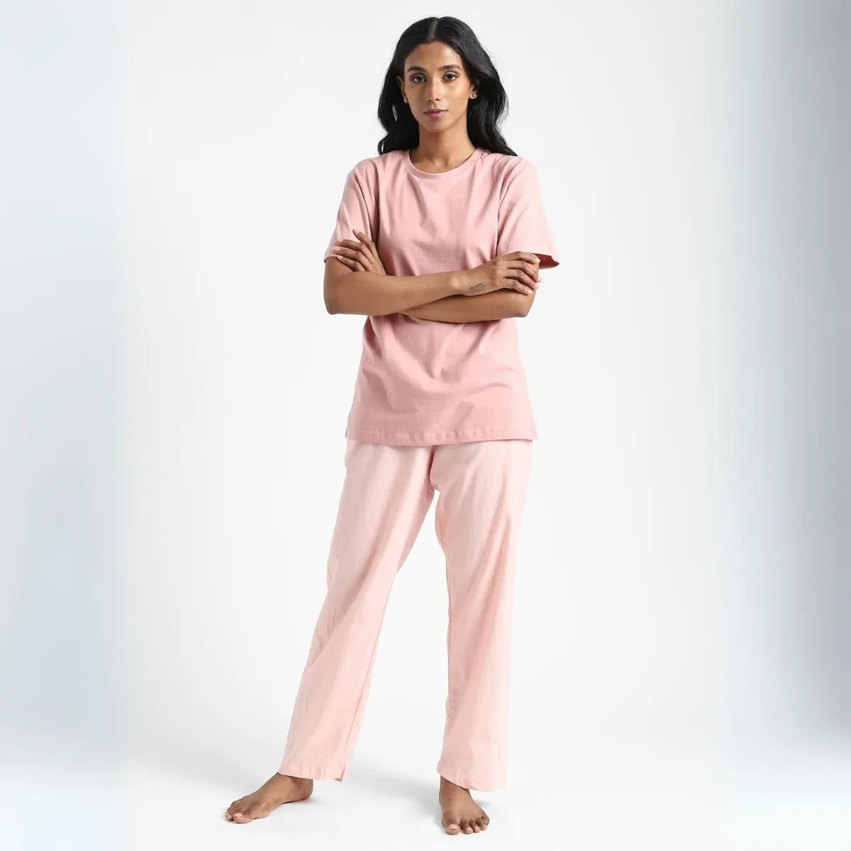 Women's Round Neck T-shirt | Premium Cotton | Comfort Fit | Sea Pink
