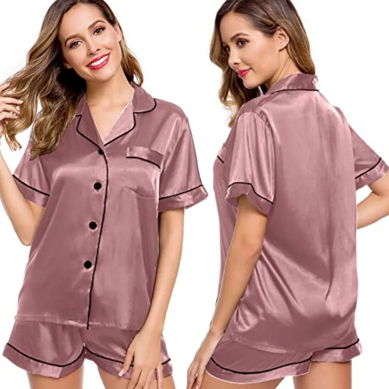 Women's Silk Short Sleeve Pajama Set