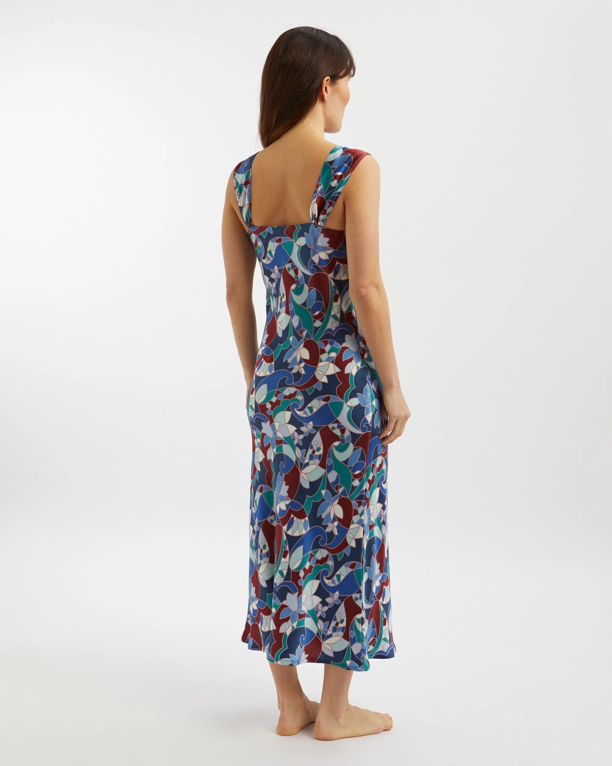 Women's Vintage Style Silk Nightgown - Chow's Paisley