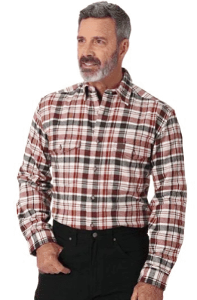 Wrangler® Riggs Workwear® HW Flannel Shirt - Red/Navy/White