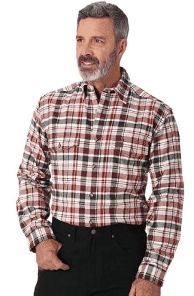 Wrangler® Riggs Workwear® HW Flannel Shirt - Red/Navy/White